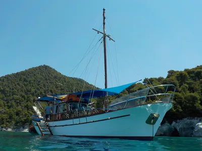 Wooden traditional Boat Skopelos