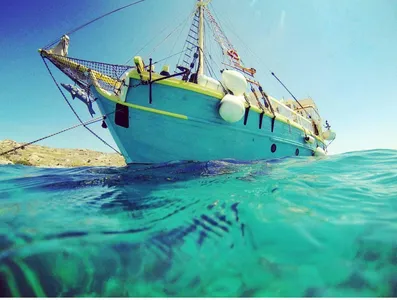 Sailing party with traditional caique