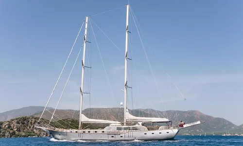 This wonderful ultra luxe gulet sailing at the coasts of Aegean 